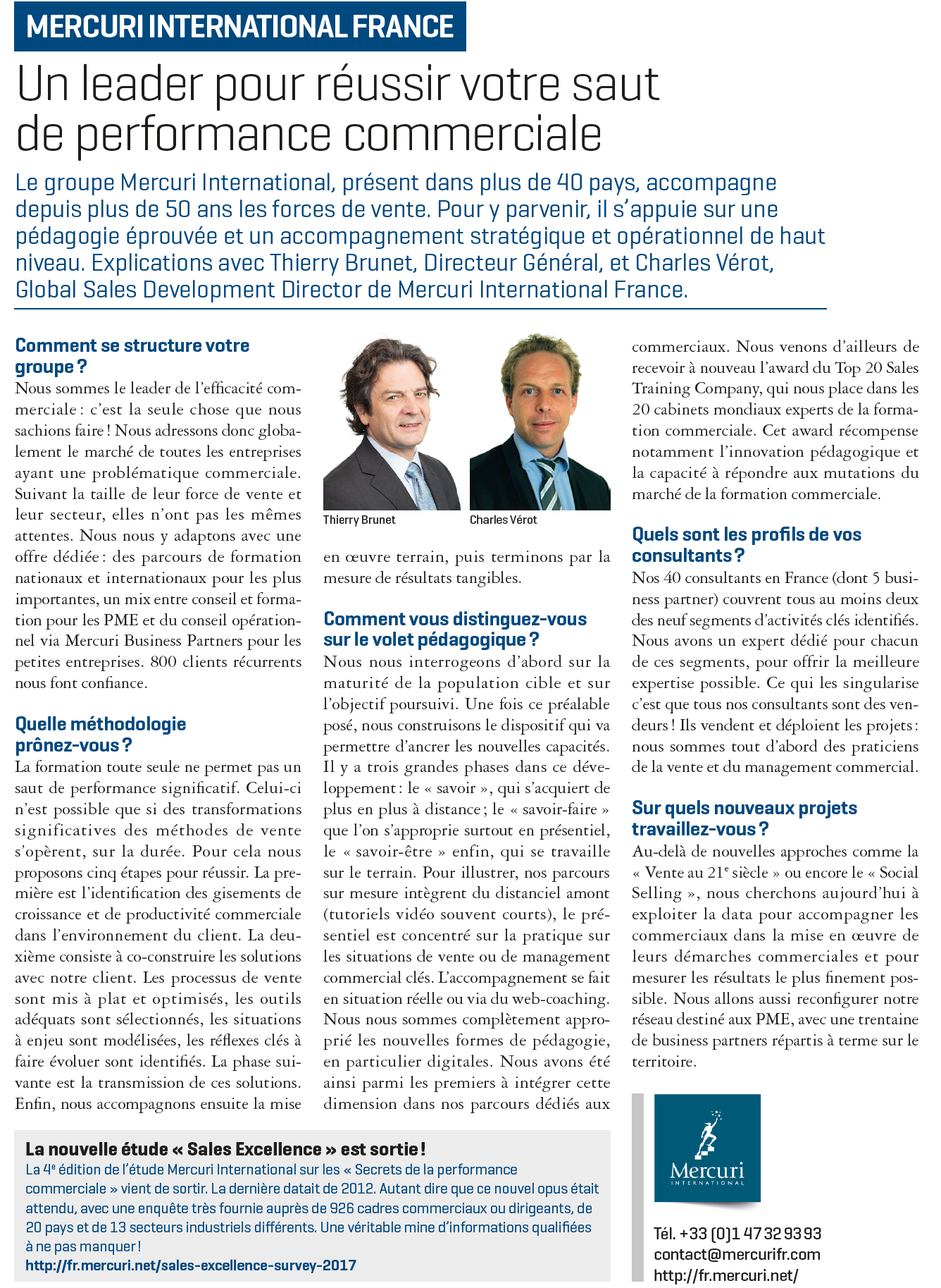 Mercuri International - Un leader pour réussir votre saut de performance commerciale
